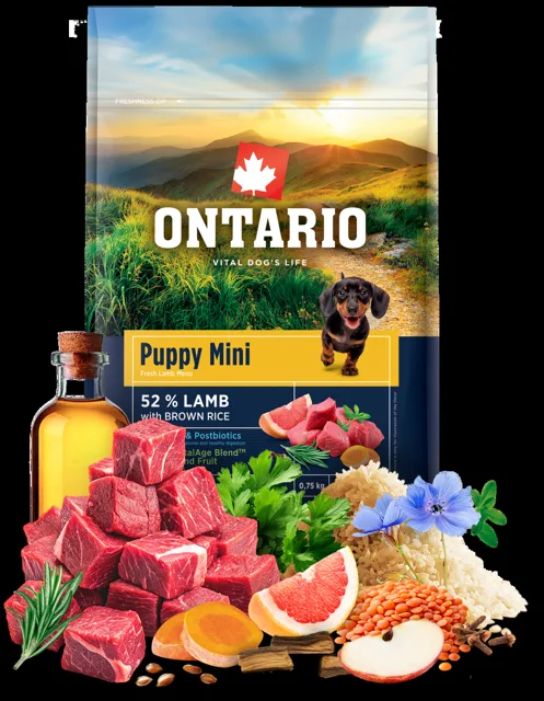 Ontario Puppy Mini Lamb & Brown Rice 0,75kg