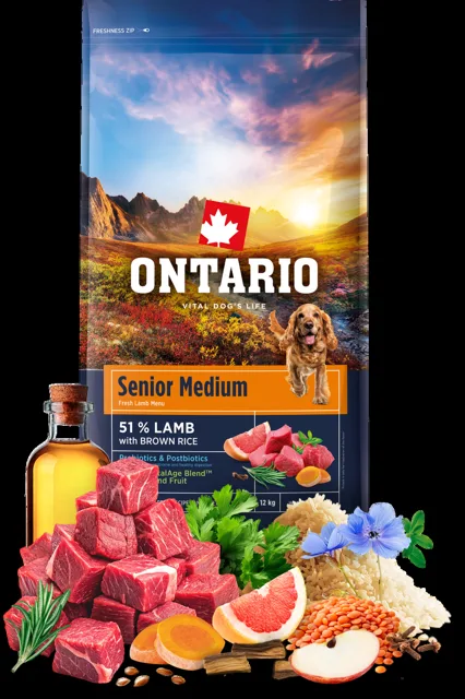 Ontario Senior Medium Lamb & Brown Rice 12kg