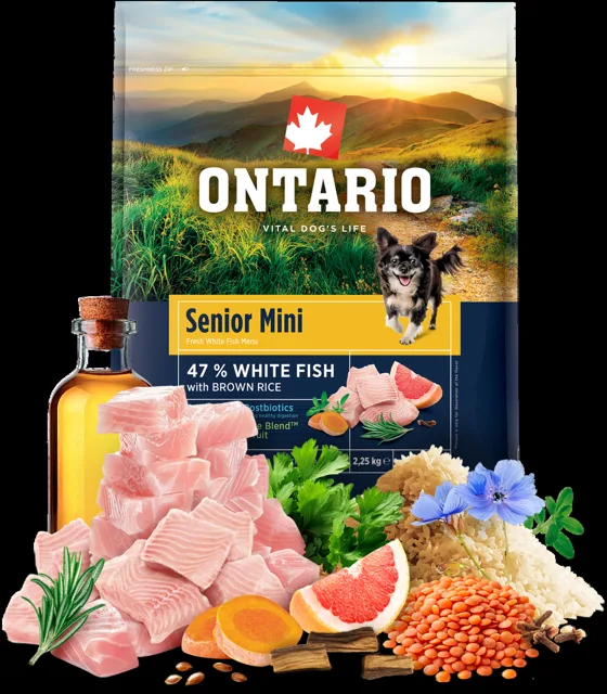 Ontario Senior Mini Fish & Brown Rice 2,25kg