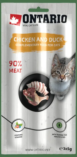 Ontario Stick for cats Chicken&Duck 3x5g