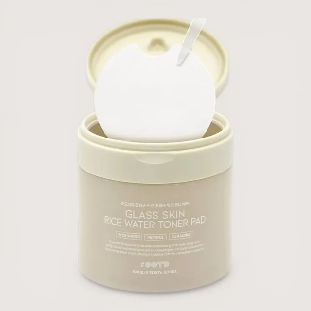 Ootd - Glass Skin Rice Water Toner Pad - Tamponky s rýžovou vodou pro efekt glass skin - 120 ml