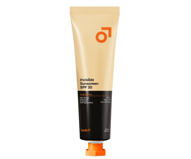 Opalovací krém na tělo a obličej pro muže Beviro Invisible Sunscreen SPF 30 - 100 ml + dárek zdarma