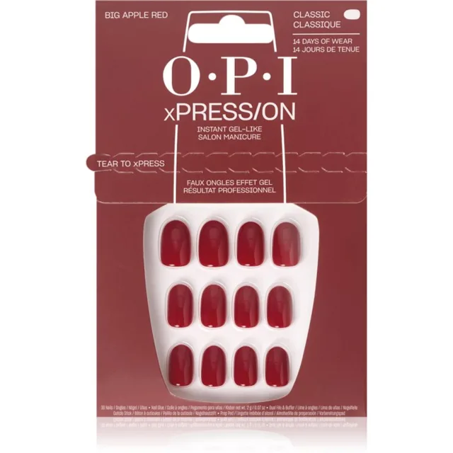 OPI xPRESS/ON umělé nehty Big Apple Red 30 ks