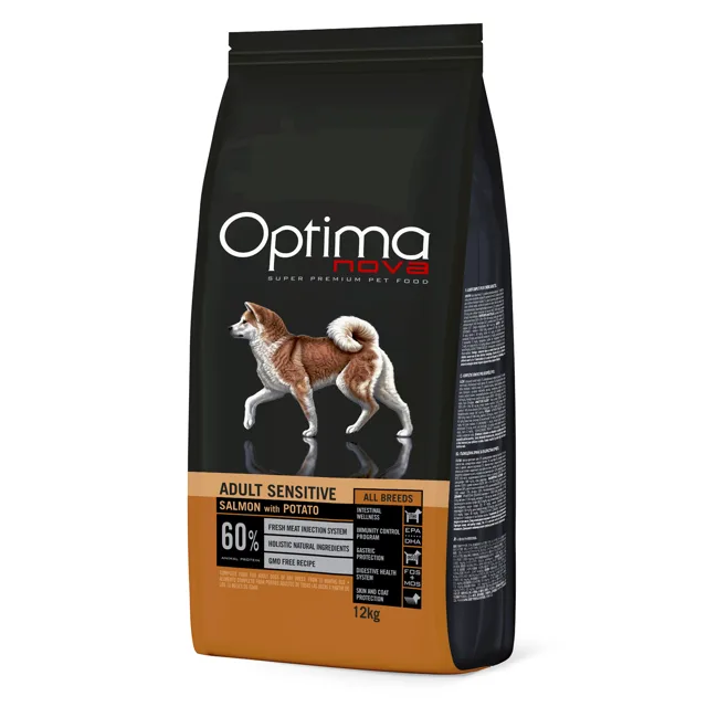 Optimanova Adult Sensitive losos a brambory - 12 kg