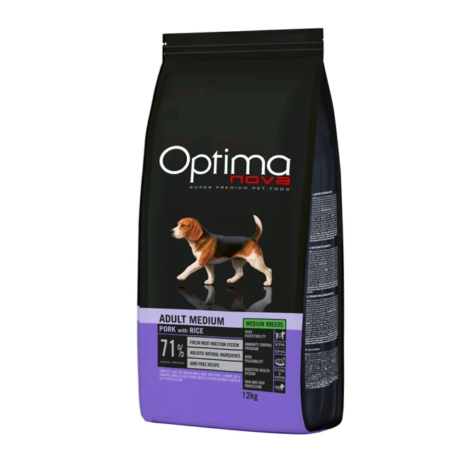 OPTIMAnova Dog Adult Medium Pork & Rice 12 kg