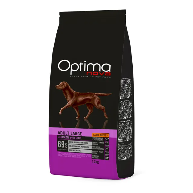 Optimanova Large Adult kuřecí s rýží - výhodné balení: 2 x 12 kg