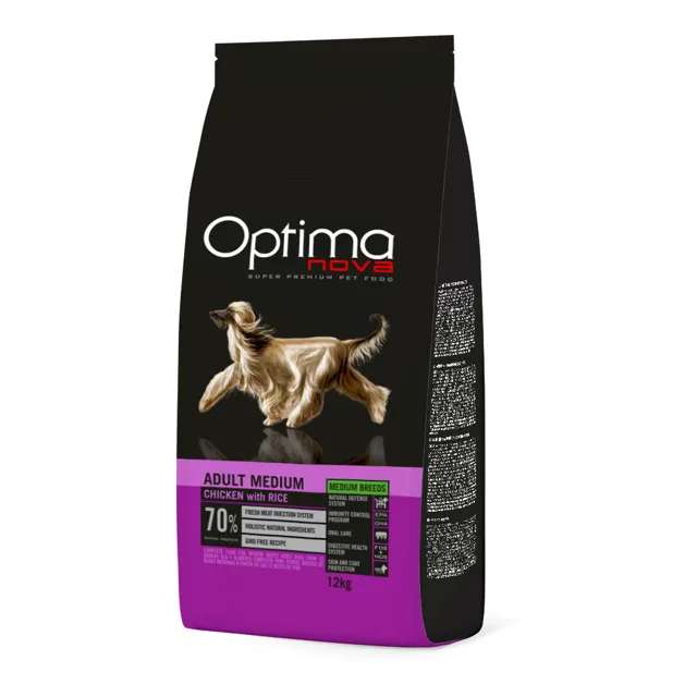 Optimanova Medium Adult kuřecí a rýže - výhodné balení: 2 x 12 kg