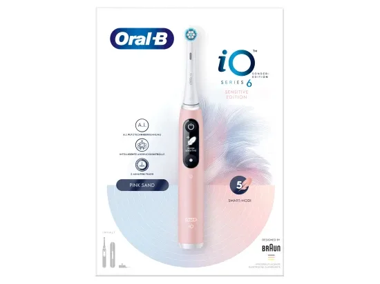 Oral-B iO Series 6 Pink Sand elektrický zubní kartáček s magnetickou technologií iO