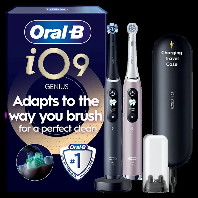 ORAL-B iO9 Series Duo Pack Black/Rose Extra Handle elektrický zubní kartáček