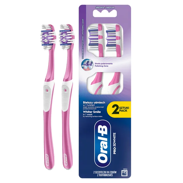 Oral-b Kartáček Pro-3d White Whitening Clean 2ks - Medium