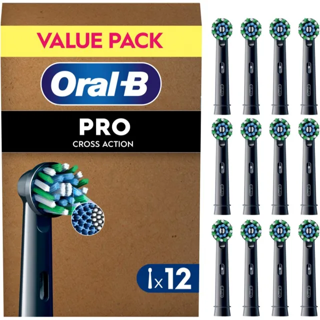 Oral-B PRO Cross Action náhradní hlavice pro zubní kartáček Black 12 ks