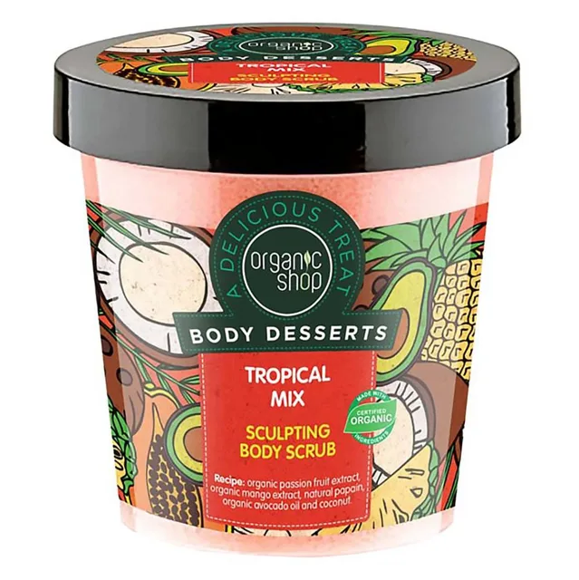 ORGANIC SHOP Body Desserts Tělový peeling proti celulitidě Tropický mix 450 ml