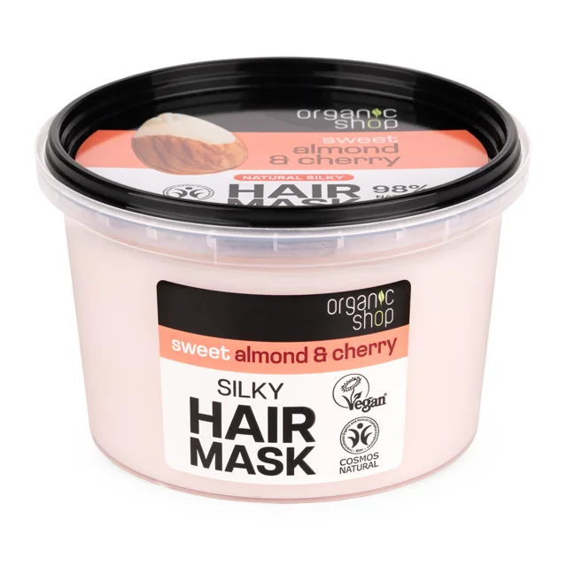 Organic Shop Hedvábná maska na vlasy Mandle a třešeň (Silky Hair Mask) 250 ml