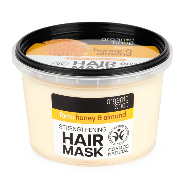 Organic Shop Posilující vlasová maska Med a mandle (Strengthening Hair Mask) 250 ml