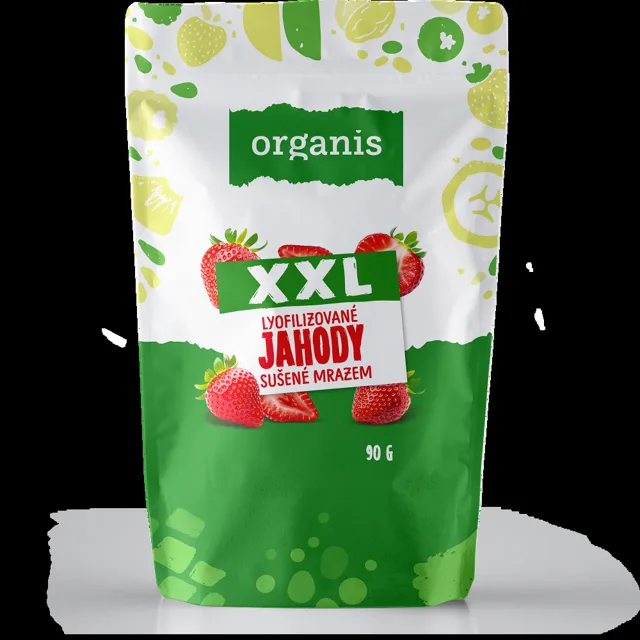 ORGANIS Jahody sušené mrazem plátky XXL 90 g