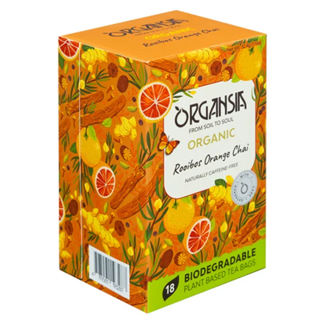 ORGANSIA Rooibos orange chai ovocno-bylinný čaj BIO 18 sáčků