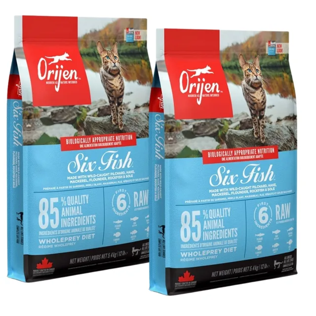 ORIJEN 6 Fish Cat 2x5.4 kg krmivo pro dospělé kočky