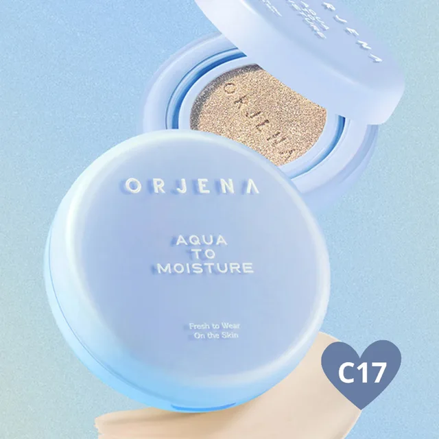 ORJENA - Aqua To Moisture Cushion SPF50+PA+++, C17 COOL IVORY - Hydratační SPF make-up - 14 g