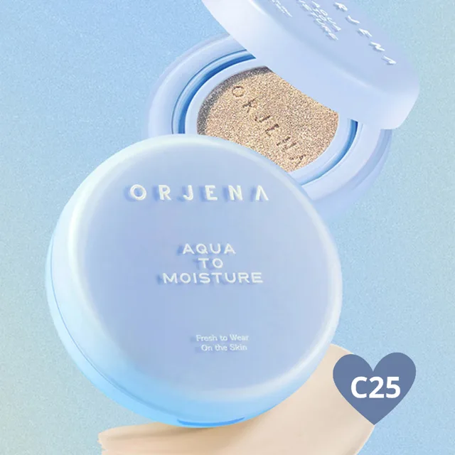ORJENA - Aqua To Moisture Cushion SPF50+PA+++, C25 COOL TAN - Hydratační SPF make-up - 14 g