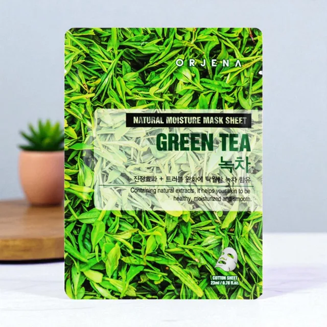 ORJENA - Natural Moisture Green Tea Mask - Hydratační pleťová maska se zeleným čajem - 23 ml