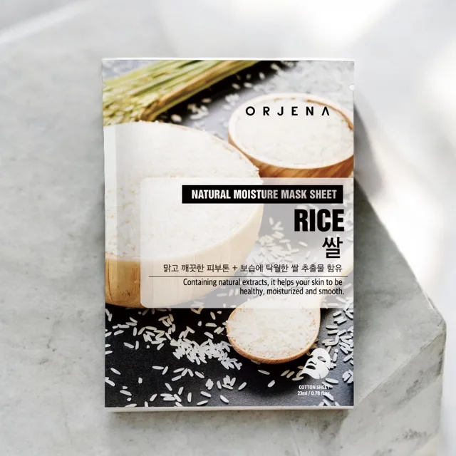 ORJENA - Natural Moisture Rice Mask Sheet - Zjemňující rýžová pleťová maska - 23 ml