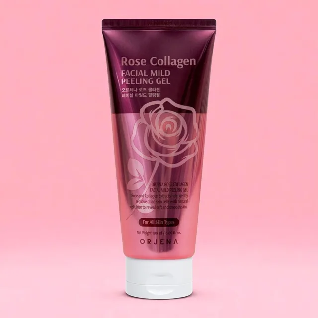 ORJENA - Rose Collagen Facial Mild Peeling Gel - Čistící peelingový gel na obličej s kolagenem - 180 ml