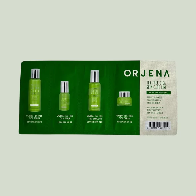 ORJENA - Tea Tree Cca Skin Care Line Sachet - Zklidňující sada vzorečků: toner, emulze, sérum, krém