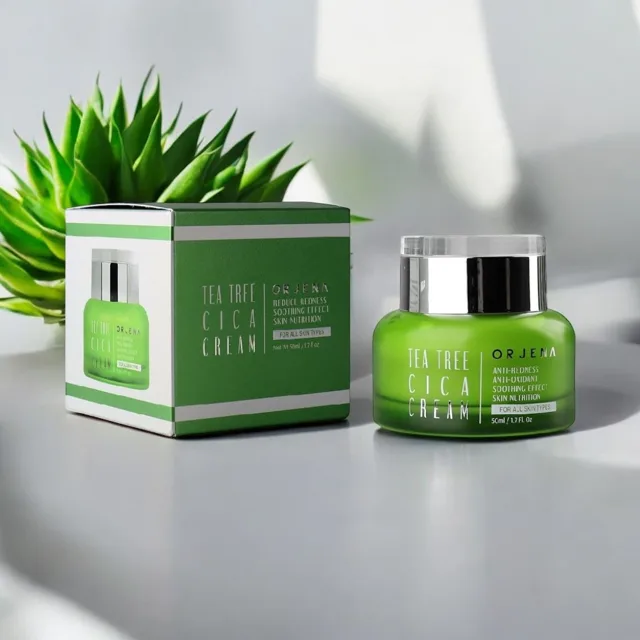 ORJENA - Tea Tree Cica Cream - zklidňující pleťový krém s extrakty čajovníku a pupečníku - 50 ml
