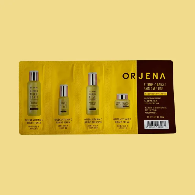 ORJENA - Vitamin C Bright Skin Care Line Sachet - Rozjasňující sada vzorečky: toner, emulze, sérum, krém