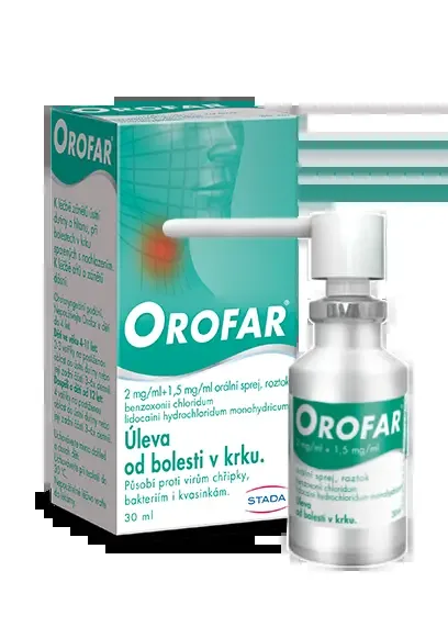 Orofar 2 mg/ml+1,5 mg/ml orm.spr.sol. 1 x 30 ml