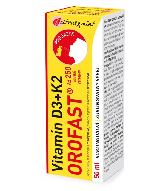 OROFAST Vitamín D3 + K2 sublinguální sprej 50 ml