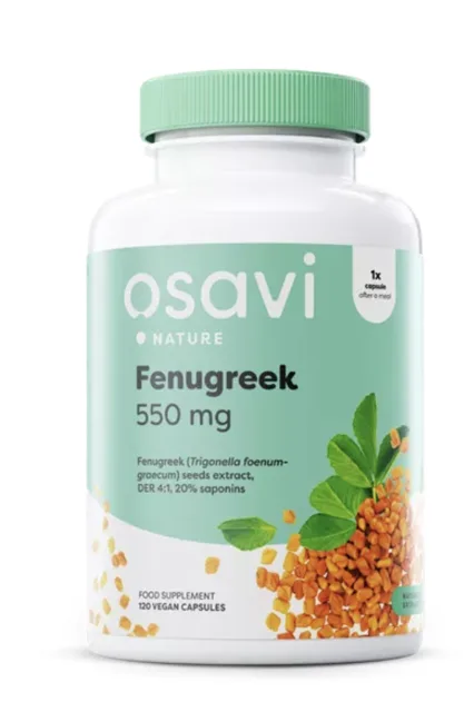 Osavi Fenugreek, pískavice řecké seno Extract, 550 mg, 60 rostlinných kapslí
