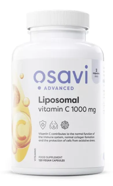 Osavi Liposomal Vitamin C, lipozomální vitamín C, 1000 mg, 120 rostlinných kapslí