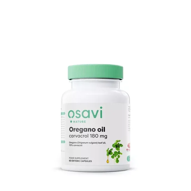 Osavi Oregano oil Carvacrol, Oregánový olej, 180 mg, 60 enterosolventních kapslí