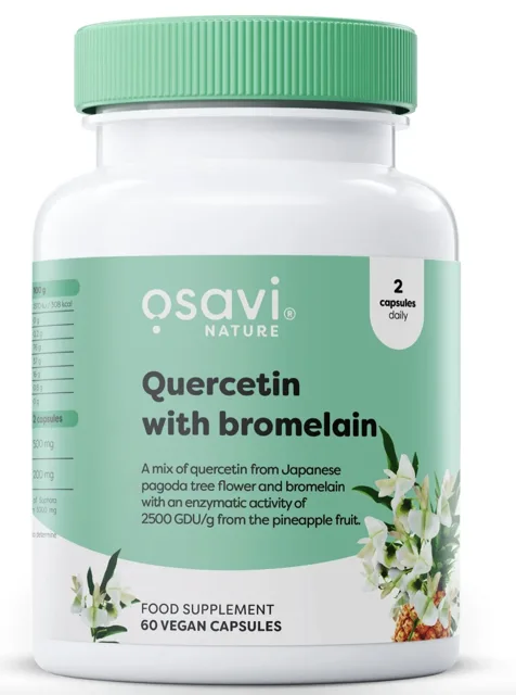Osavi Quercetin with Bromelain, Kvercetin s bromelainem, 60 rostlinných kapslí