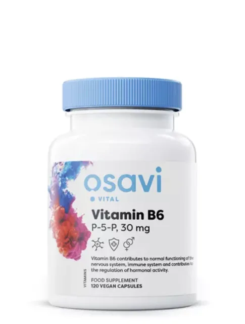 Osavi Vitamin B6 (P-5-P), 30 mg, 60 rostlinných kapslí