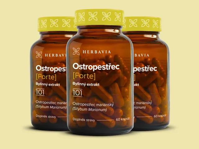 Ostropestřec FORTE- 2+1 ZDARMA - bylinný extrakt - 3x60 kapslí