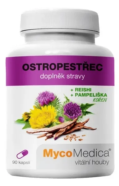 Ostropestřec s reishi a kořenem pampelišky 90 cps