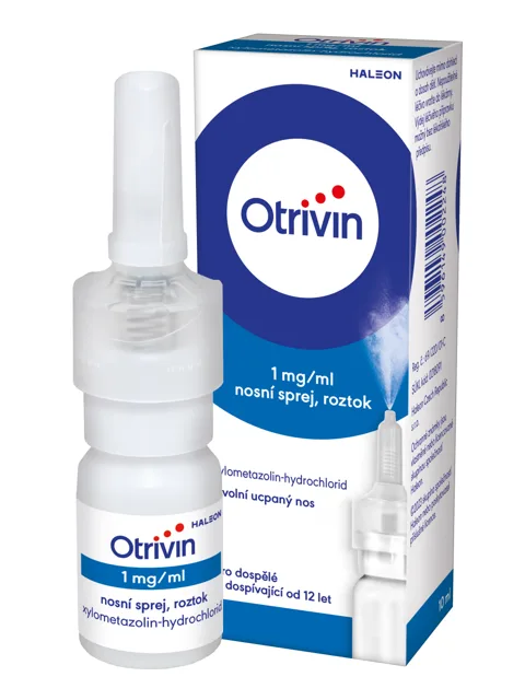 Otrivin 1mg/ml nosní sprej při léčbě ucpaného nosu 10ml