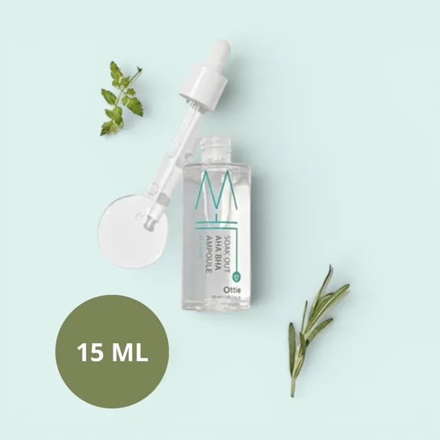 OTTIE - Soak Out AHA BHA Ampoule - Ampule s AHA a BHA pro hloubkové pročištění pleti - 15 ml
