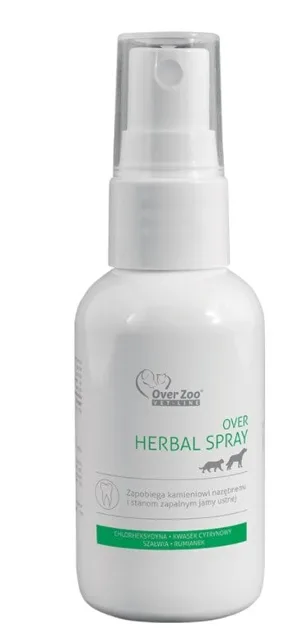 OVER ZOO Herbal Spray 50 ml zabraňuje tvorbě zubního kamene u psů