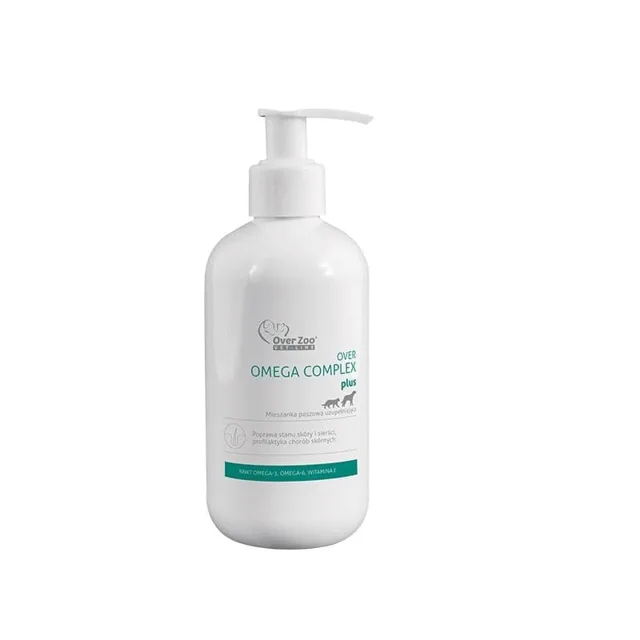 OVER ZOO Omega Complex Plus přípravek na kůži, srst a imunitu pro psy a kočky 250 ml