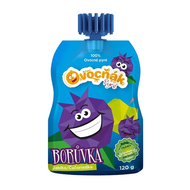 OVOCŇÁK Pyré jablko a borůvka 120 g
