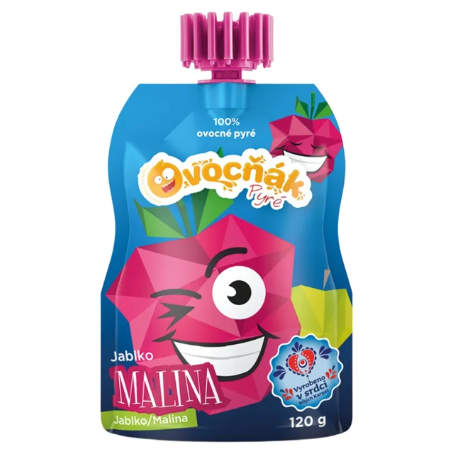 OVOCŇÁK Pyré jablko a malina 120 g