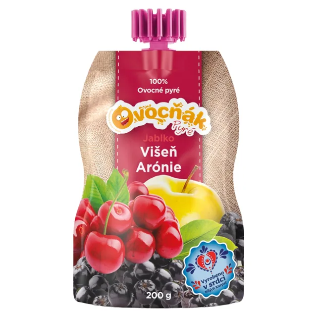 OVOCŇÁK Pyré jablko s višní a aronie 200 g