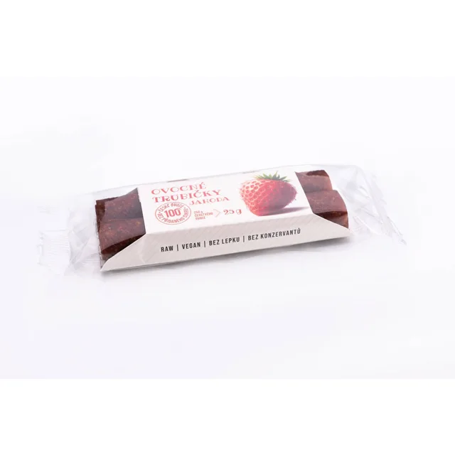 Ovocné trubičky jahoda váha 25g