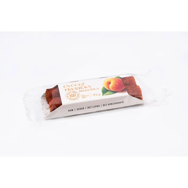 Ovocné trubičky meruňka váha 25g