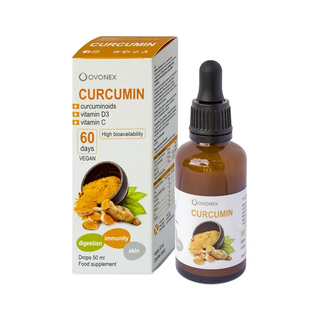 Ovonex Liquid tekutý kurkumin + vitamín C,D (50ml)