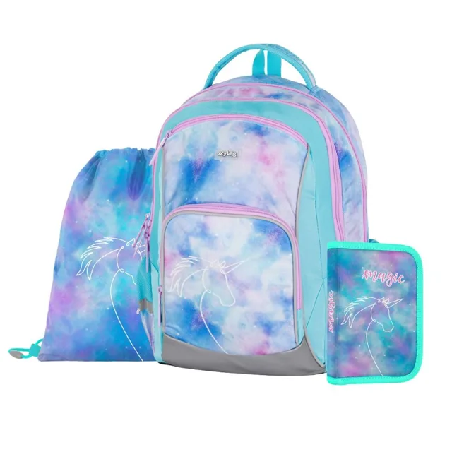 Oxybag OXY GO - školní set Unicorn 3 ks: batoh, penál, sáček batoh, penál, sáček