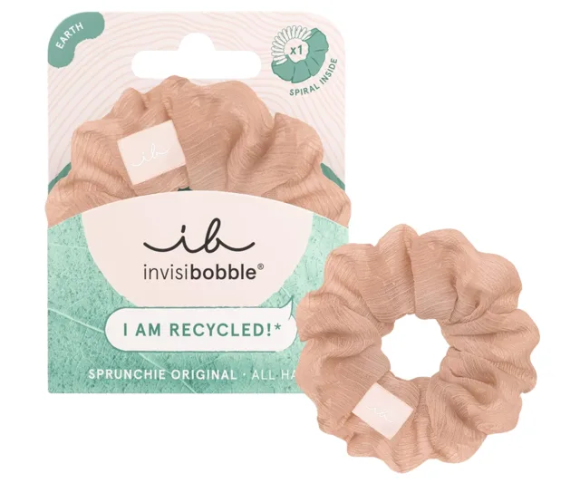 Ozdobná spirálová gumička z recyklovaného materiálu Invisibobble Sprunchie Original Recycling Rocks - pudrová + dárek zdarma